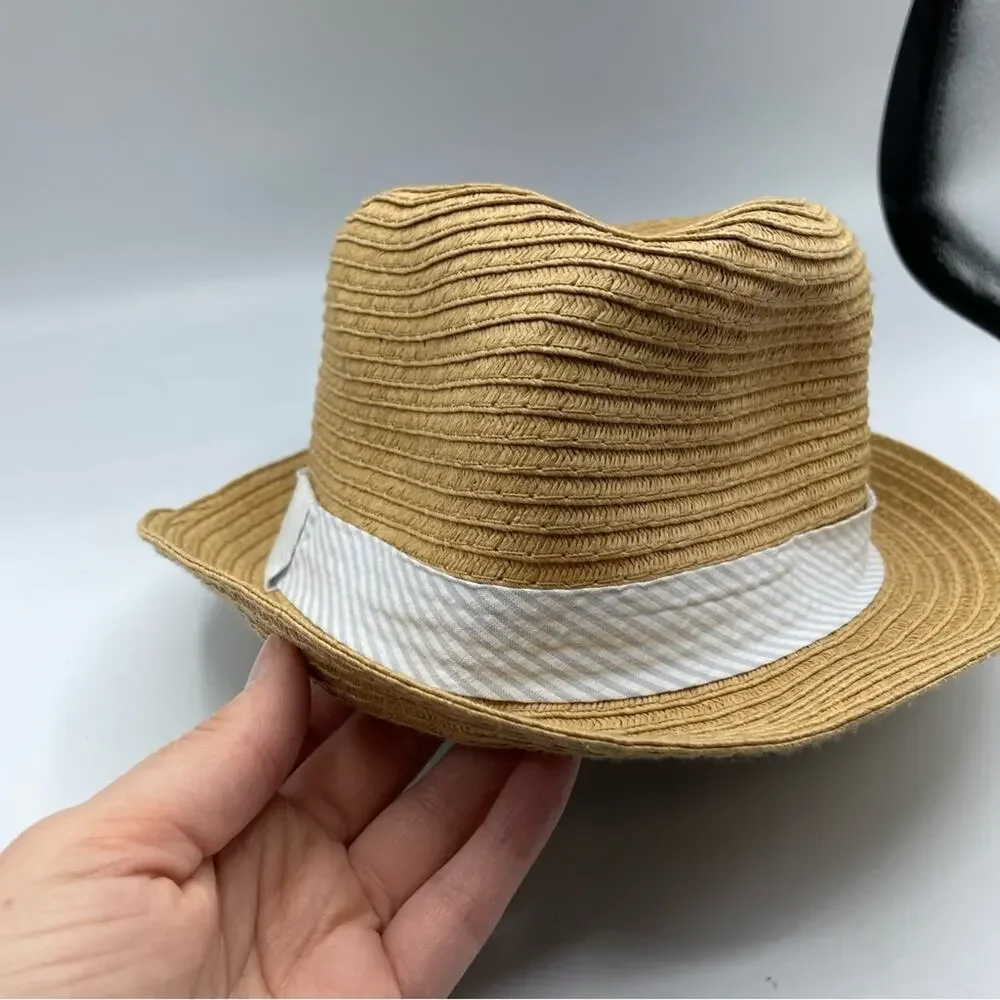 Tommy Bahama Kids Tan Straw Hat Fedora Beach Accessories Boys Vacation